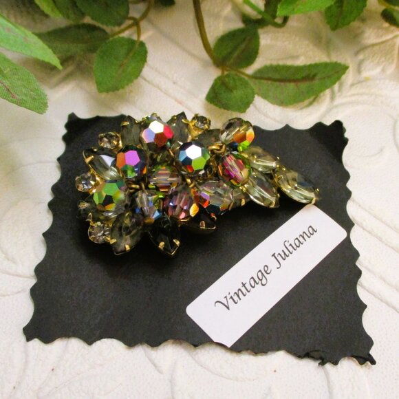 Verified JULIANA Austrian Crystal Rhinestone Dangle Bead Brooch~DeLIZZA & ELSTER - Picture 8 of 13